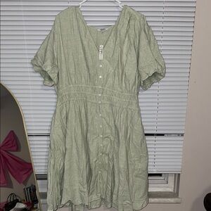 Green Button-Down Women's Dress